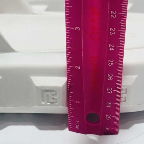 NIB Balmain White Ari Men Rubber Slip On Slides Sandal Embossed Logo 42/ 9 US - Picture 11 of 15